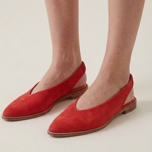 COS Red suede slingback flats